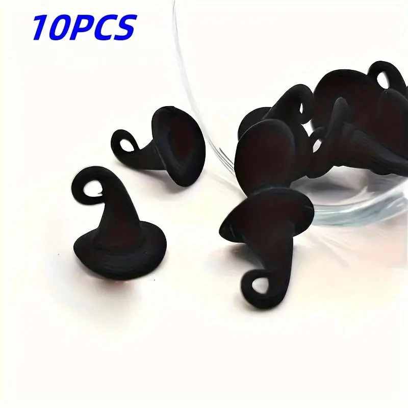 10pcs Mini Witch Hat Charms, Wizard Hat Accessories, DIY Jewelry Making, Halloween Keychain Parts, Decorative Beads, Craft Beads, Metal Charms
