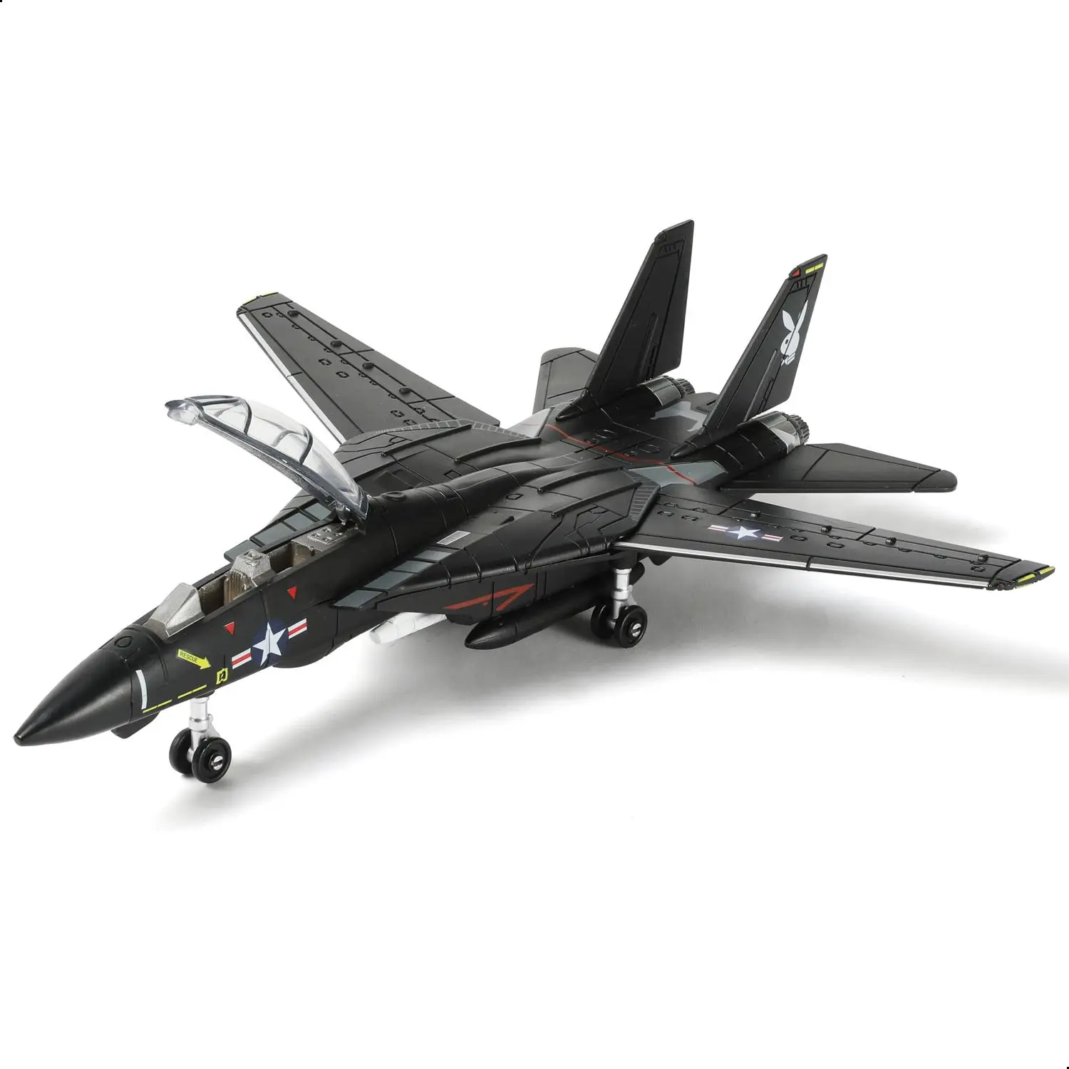 1/72 Scale F-14 Tomcat Top Gun Airplane Quick Build Model Kit Black Edition - DIY Building Model, 36-Piece Military Assembly, Variable Wings, Stand-Ready Display Stand, Collectible Gift for Adults