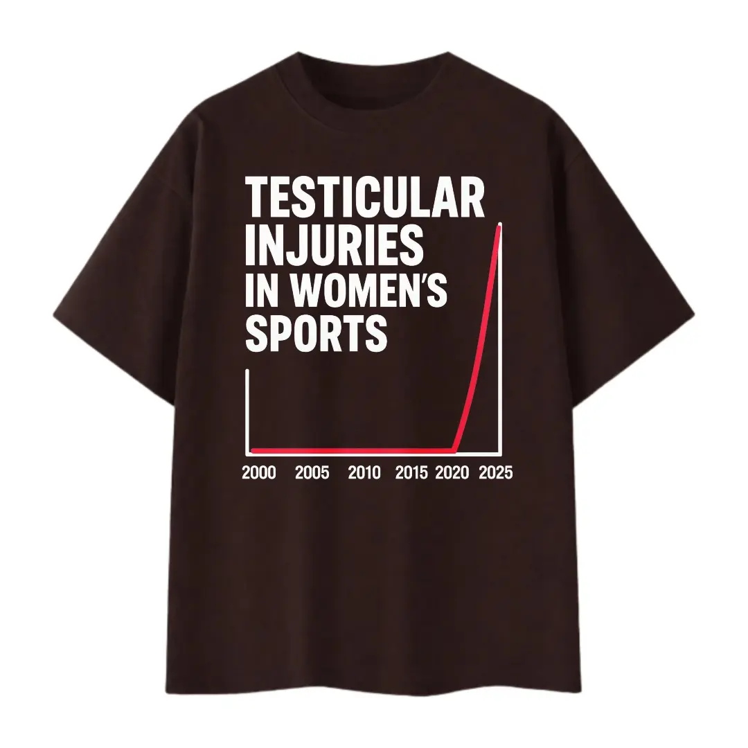 Casual Humorous Graphic, Men's T-Shirt, Testicular Injuries In Women's Sports Chart Print, Summer Daily Wear Funny Gift For Boyfriend Or Male Friend,100% Cotton Unisex Oversized  Tshirt (S-3XL)