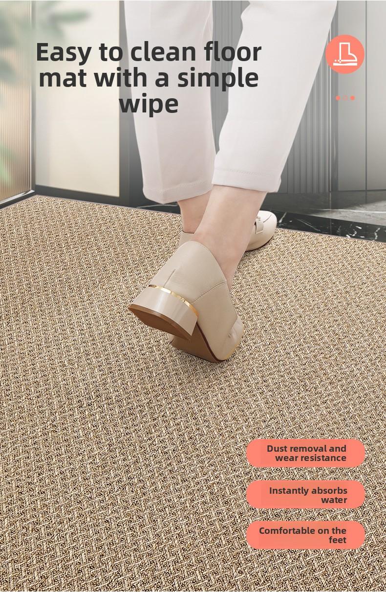 Simple Polyester Entry Doormat, Dust & Sand Scraper, Easy to Clean, Non-Slip Rubber Backed Floor Mat for Entrance
