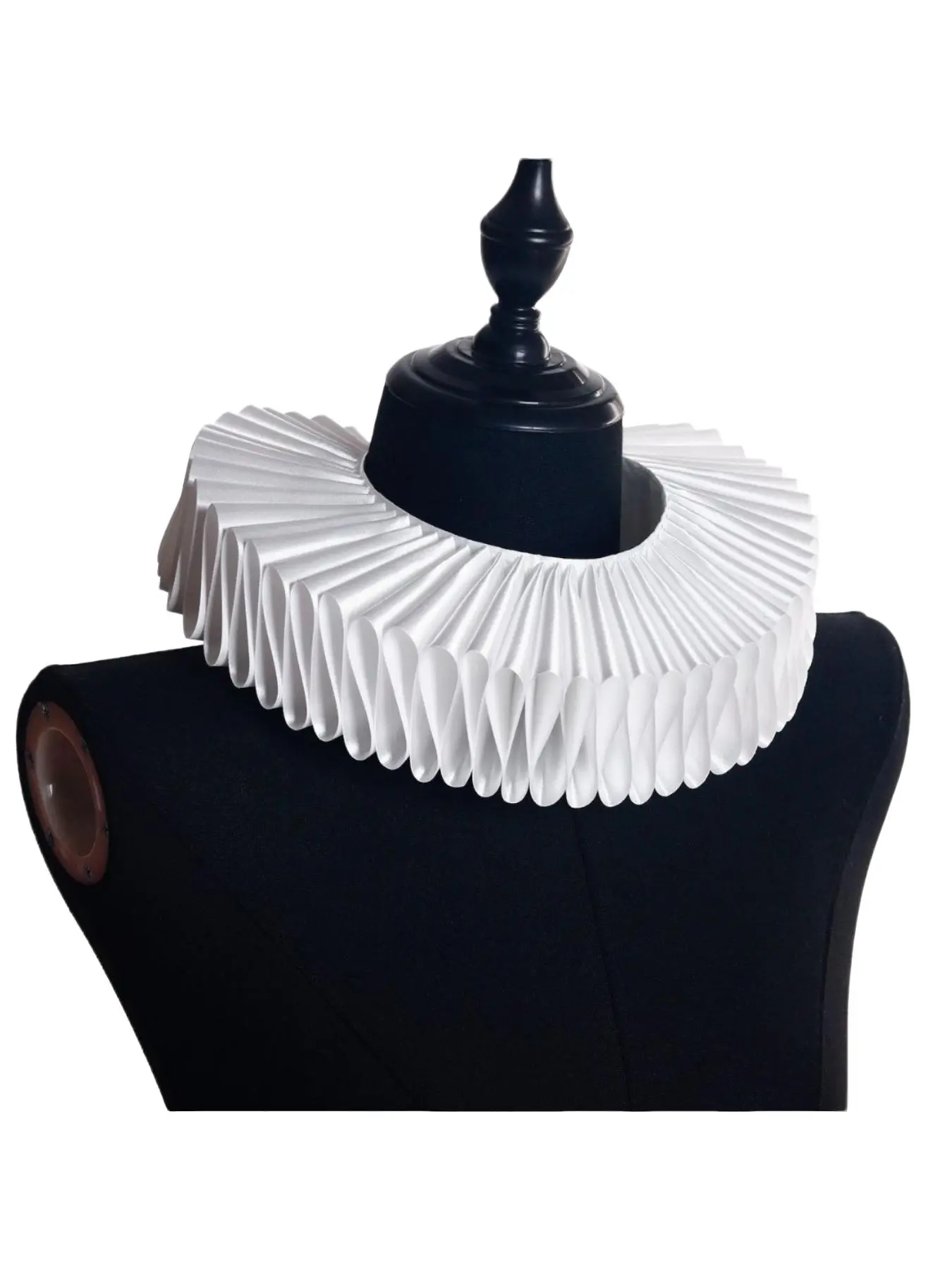 Retro Ruff Collar, Back Tie Design, Opera & Halloween Black Magic Elf Style Neckwear, Cosplay Accessory