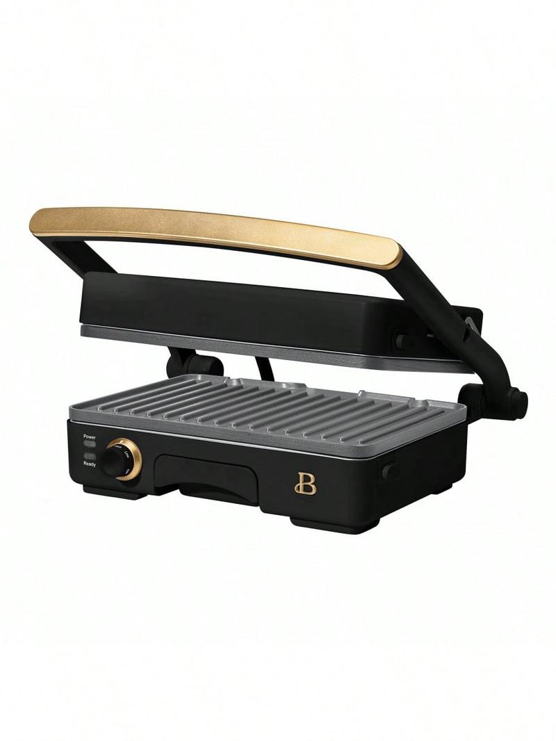 Premium 2-in-1 Panini Press & Grill with Nonstick Plates – White Finish, Dishwasher-Safe