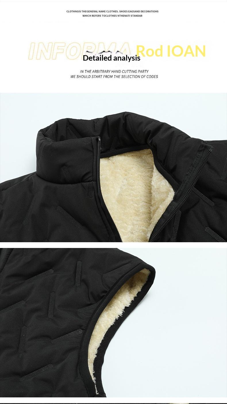 Three-Piece Set, 2025 New Ultrasonic Lamb Wool Cotton Jacket Three-Piece Set for Men, Warm Fleece-Lined Stand Collar Lamb Wool Cotton Jacket Clothes Menswear Hoodie Matching Pants Pants Suits Top Long Sleeve Long Sleeve Trouser Matching