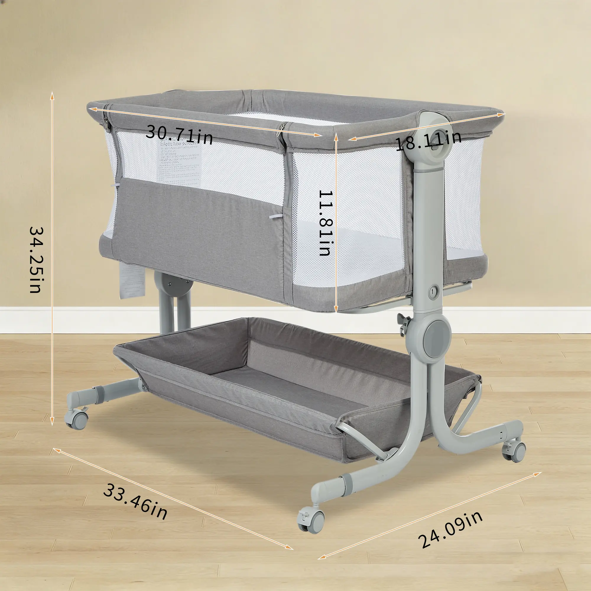 Bedside Bed - Factory Version - Light Gray - General Department 2, Group 2 - USA