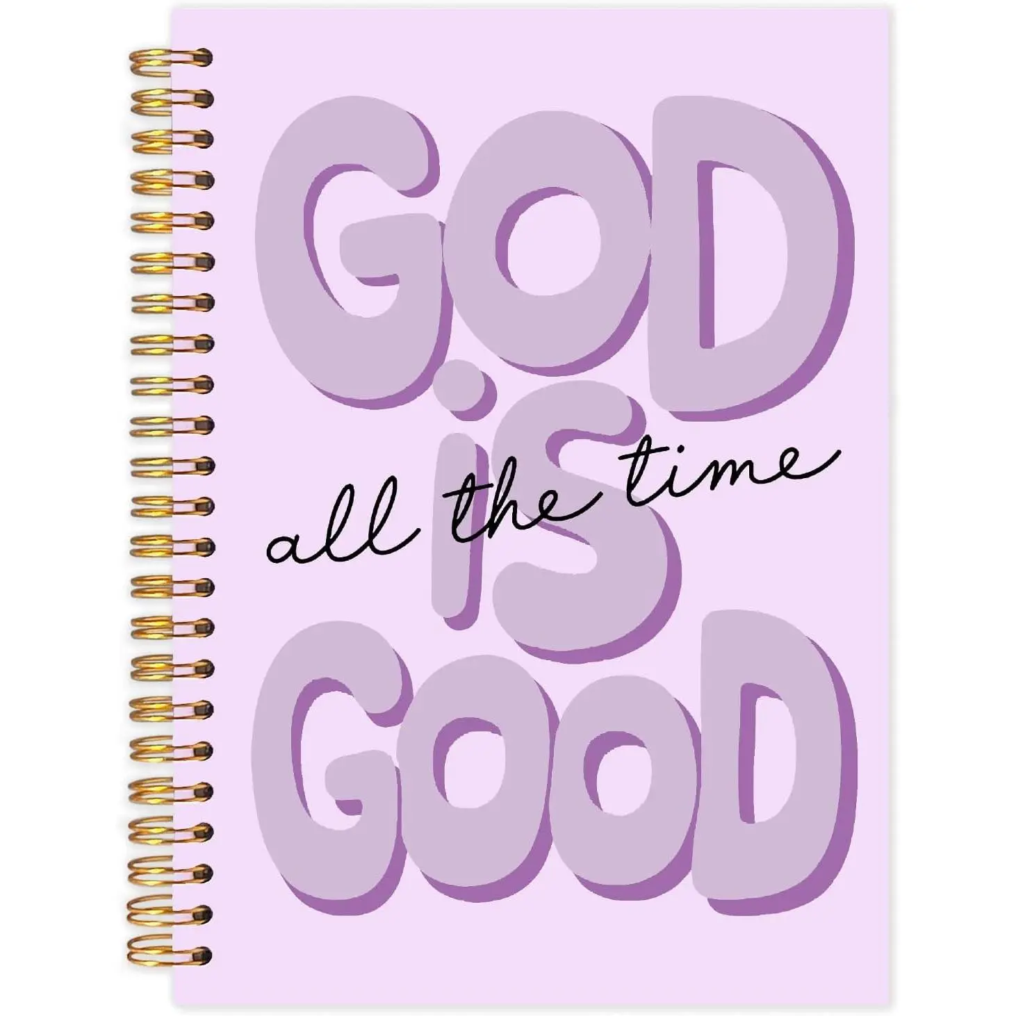 Preppy God Is  Notebooks, Brown Christian Spiral Notebook  for Women,  Journaling Notebooks for Office School Supplies, 5.5x8.3 Inch