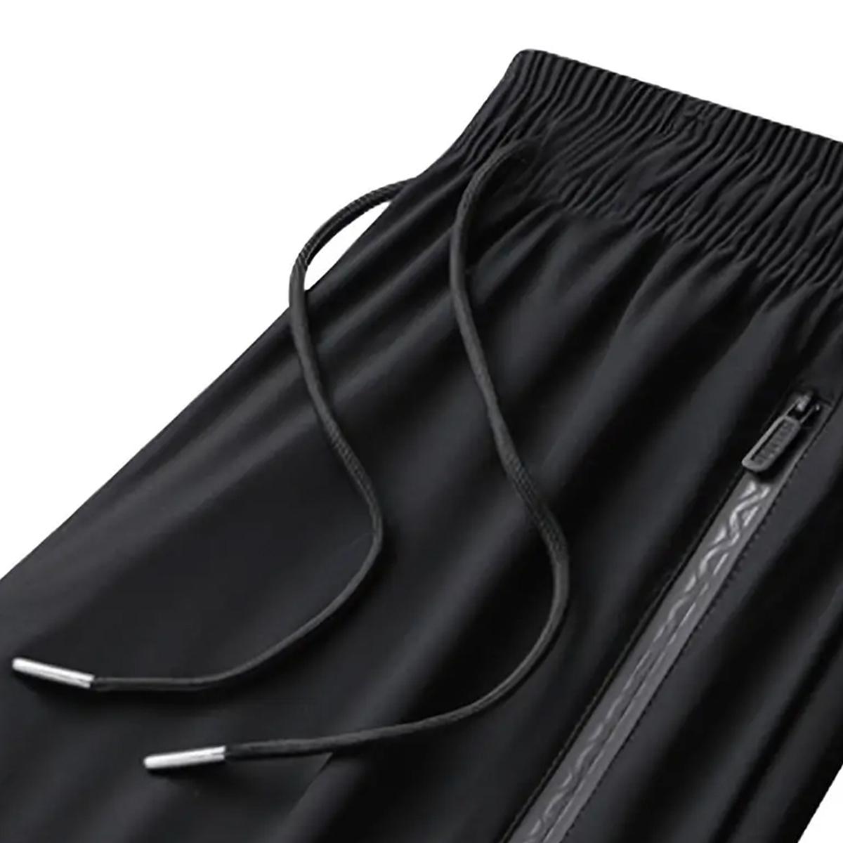 Men's 3-piece set ice silk breathable sports pants - moisture-wicking, quick-dry, lightweight, loose fit, suitable for outdoor training, gym workouts, hiking