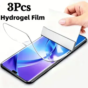 3PCS hydrogel film is suitable for Honor 90/90 Lite, offering full-screen coverage, anti-fingerprint and anti-scratch protection. It is a high-definition hydrogel screen protector made of hydrogel material, providing smooth hydrogel film for full-screen p