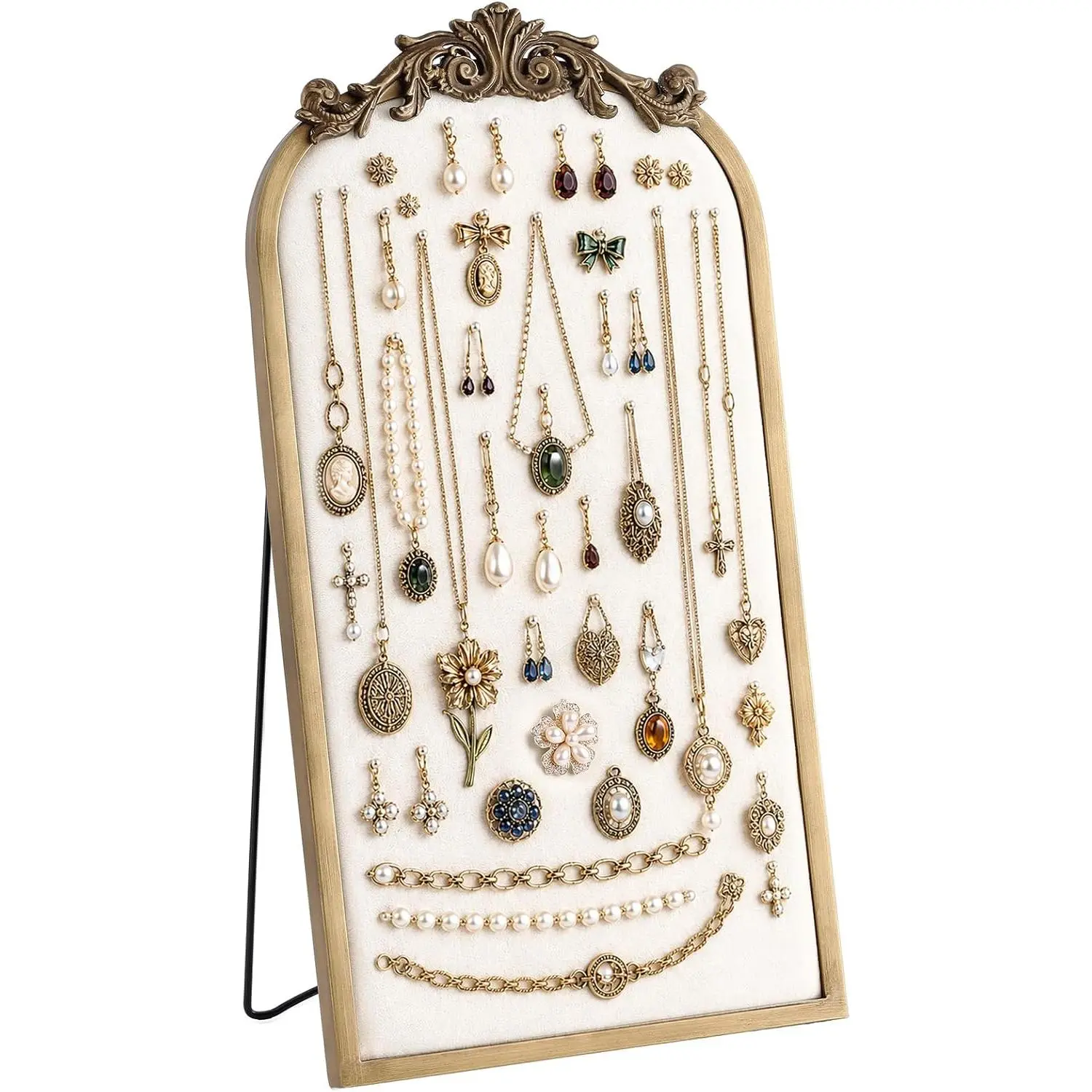 Display Stand with 80 Pins, Large  Necklace Earring Holder Organizer, 24.8" x 13" Arched   Display Pin Board for Vendors,  Collector ,  Decor