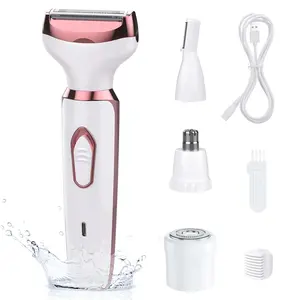 Electric Razors for Women - 4 in 1 Shavers, Pubic Hair, Legs, Arm, Underarm, Bikini, Face Shaver, Rechargeable Hair Removal Epilator, Birthday & Christmas Gifts