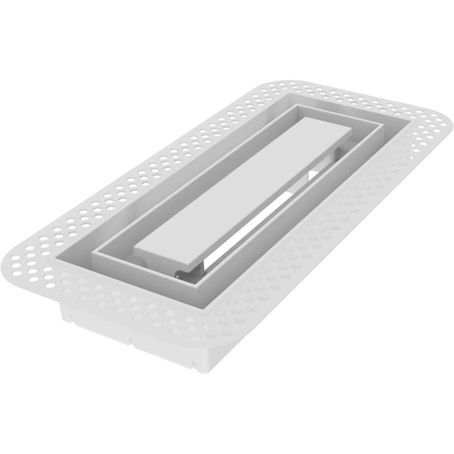 Flush Wall Vent [Lite+], Minimalist ABS Plastic HVAC Air Return Register Cover, Customizable Modern Increased Airflow Solution for  or Ceiling, Pro Install – 4"x10" –  White – 1 Pack