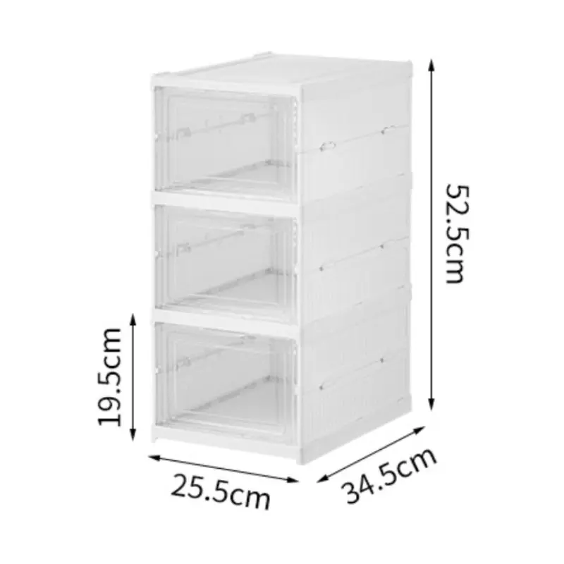 Foldable Multi-Tier Shoe Box Organizer, Transparent Style, 3/6 Layers, No Assembly, Space-Saving, Dust-Proof, Ideal for Small Homes
