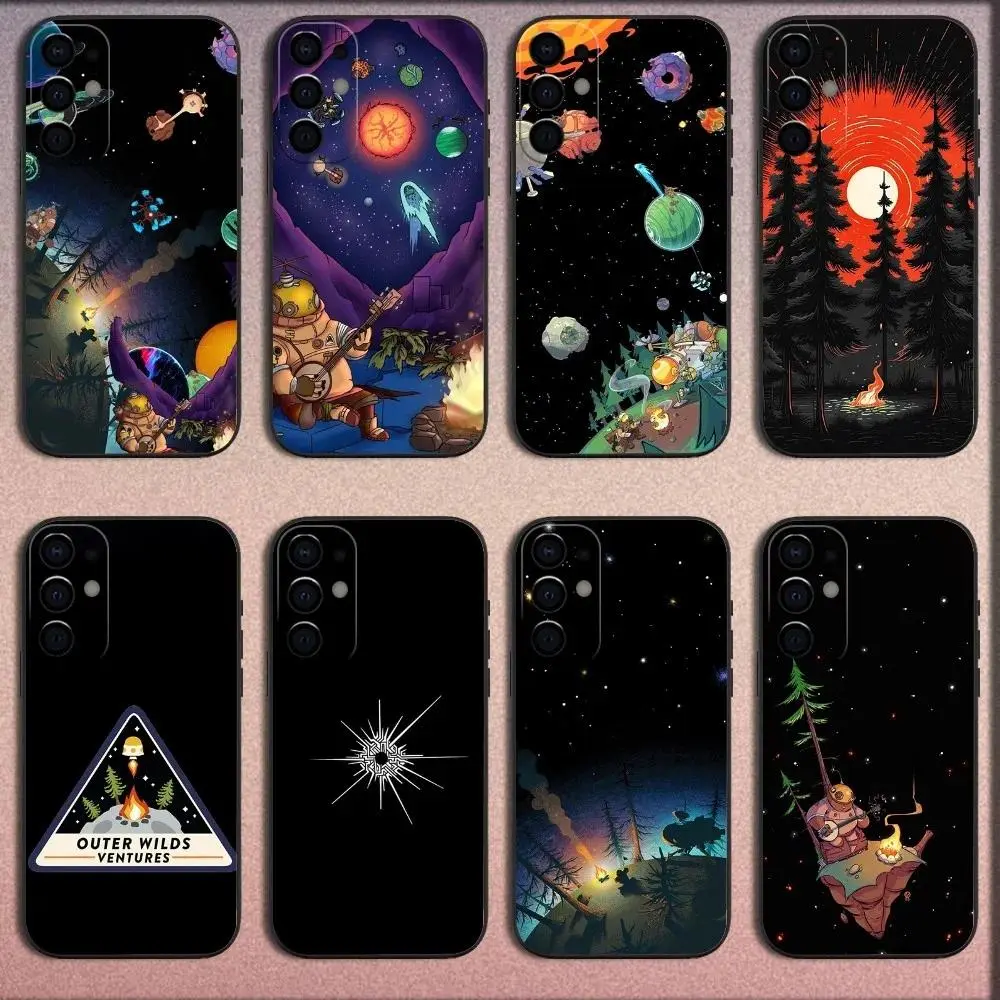 Cool O-Outer Wilds Game Cellphone Casing, Protective Soft Black Cover for iPhone & Galaxy Devices, Sci-Fi Space Adventure Aesthetic, Shockproof, Durable Soft Shell for iPhone 11-17 Pro Max/Plus & Samsung Galaxy S23-S25, Printed Art, Multi-Model