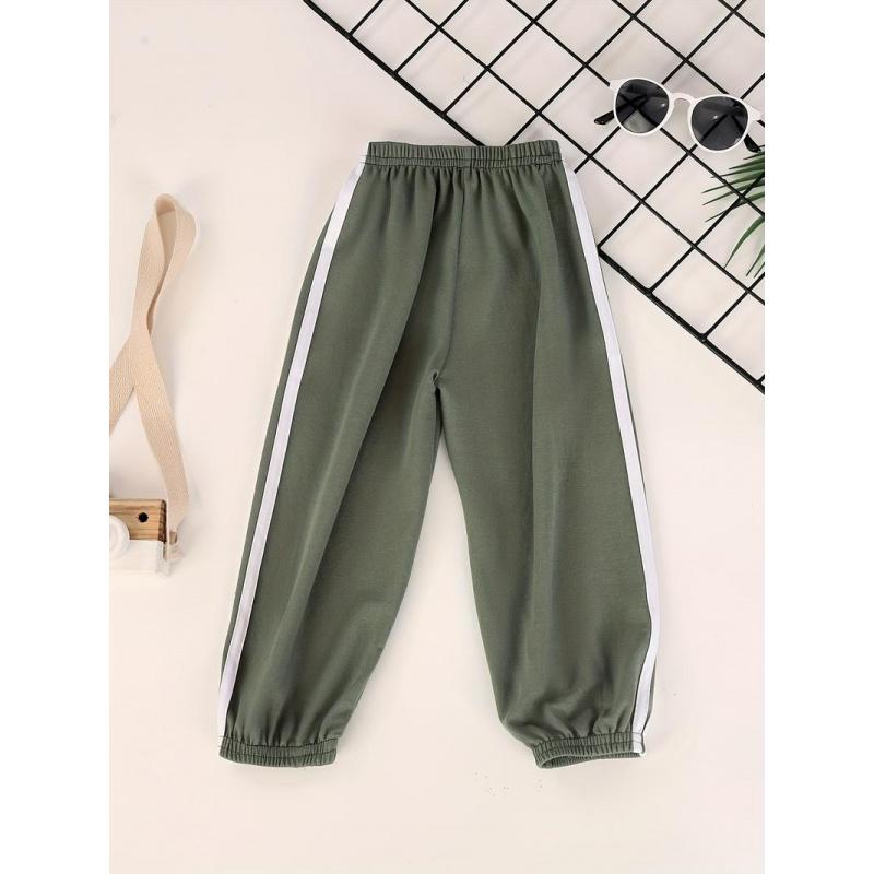 Boys' Lightweight Pants with Side Color Blocking, Children's Sports Pants, Casual Lightweight Jogging Pants Outdoor Activities