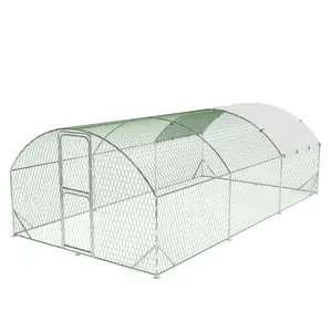 6.5/13/20 FT Heavy Duty Large Metal Walk In Chicken Coop Hen Cage Poultry Cage House with All-Weather Waterproof & Anti-UV Cover for Outside Backyard Farm