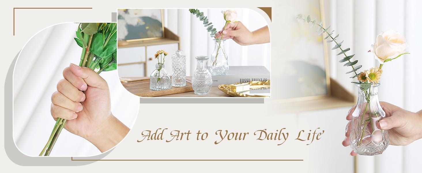 Glass Bud Vases in Bulk Set of 30 Pcs,Small Glass Vases for Flowers as Wedding Centerpieces for Tables,Clear Flower Vases Suitble for Wedding Decorations,Christmas Home Decor (Clear, 30
