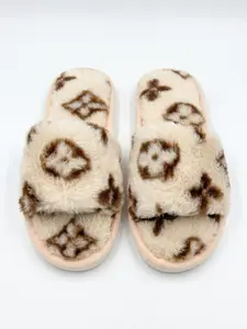 Women's Plush Slippers Fall Winter, Ergonomic Print Design, Warm Anti-Slip Silent Sandals, Cozy Cotton House Shoes, Multi-Pair Special Offer