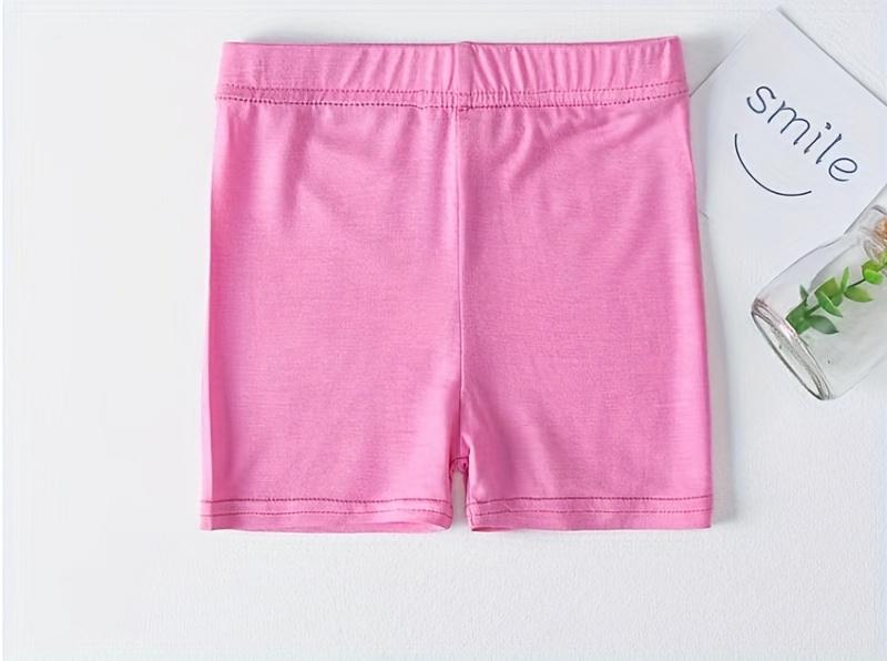 6-Pack Girls' Elastic Waist Cycling Shorts - Soft and comfortable, machine washable, suitable dancing, can be paired with dresses or casual play, solid black, slim-fit design, suitable teenagers, dancewear |