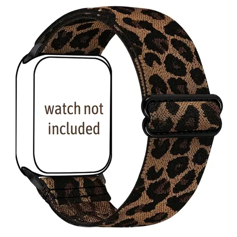 Trendy Leopard-Print Nylon Watch Band, Replacement Fashion Wearable Strap Compatible with Apple Watch Series, Smartwatch Strap, Smartwatch Accessory Band, Smart Watch Straps
