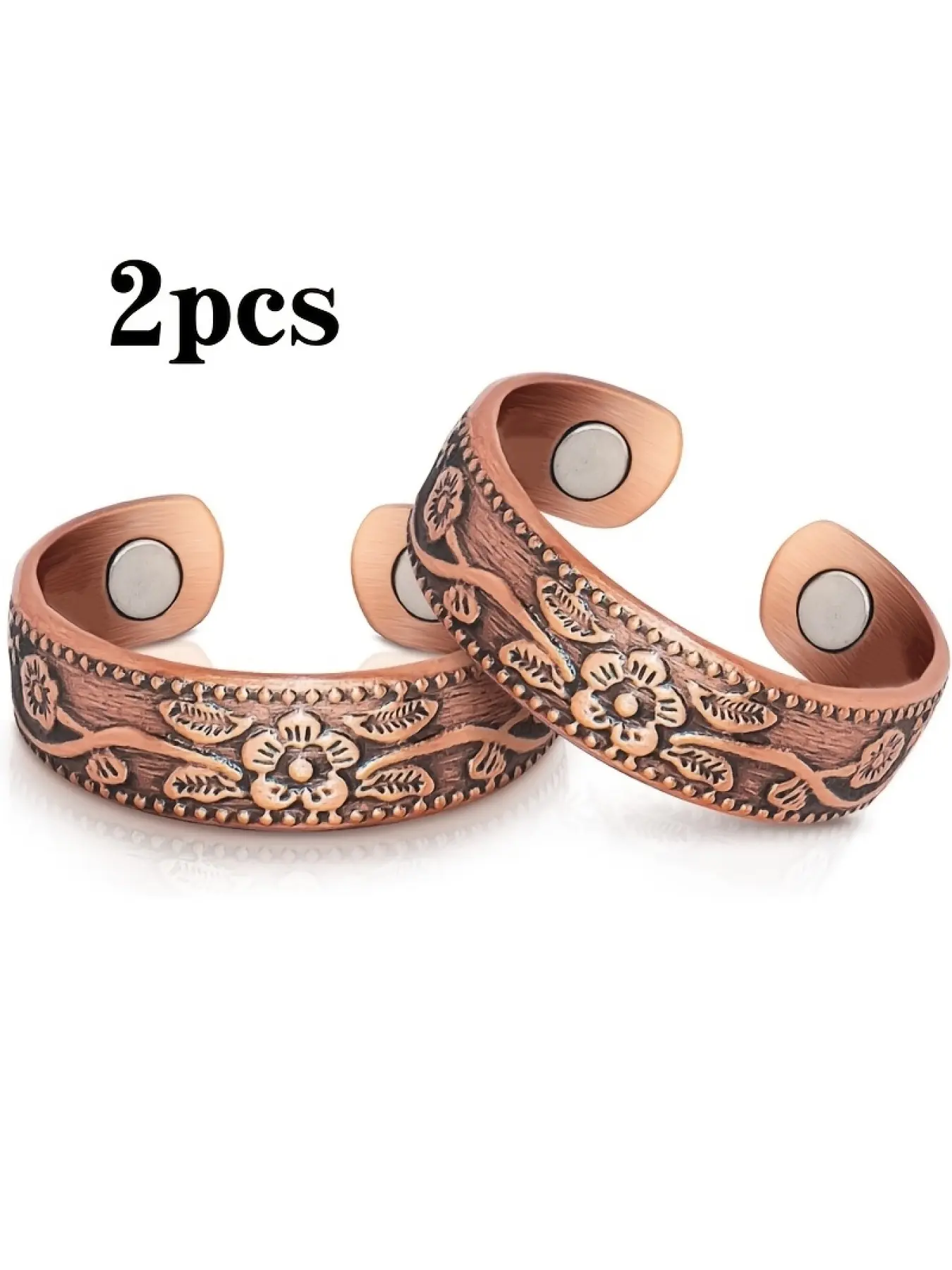 2pcs Copper Magnetic Therapy Ring for Women - Adjustable size, wonderful gift for your partner, surprise gift, birthday jewelry, Christmas gift, Romantic Jewelry Gift