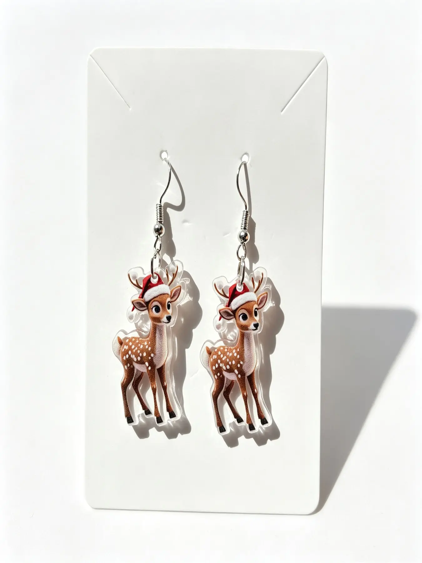 1 pair Creative Christmas Costume Funny Earrings Set, Unique Design Featuring Reindeer, Dwarf & Santa Claus, Fashionable Acrylic Holiday Jewelry Gift Idea