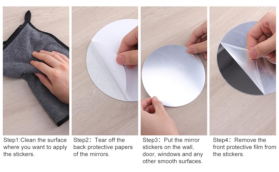 SITAKEYFMHK Must-have affordable home art decor!32-piece small round acrylic mirror wall sticker set, removable reusable mirror decals perfect for bedroom, living room, bathroom, ceiling and TV background wall decoration, clear reflective effect
