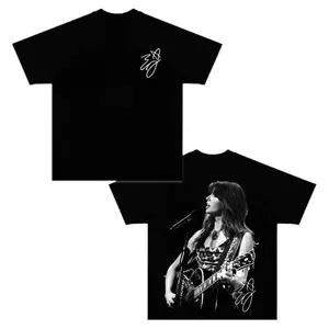 Ella Langley Live Performance Graphic Tee – Vintage Country Music T-Shirt, Female Country Singer Fan Merch, Acoustic Guitar Concert Shirt, Double Sided Photo Tee, Western Cowgirl Style, Unisex Cotton Streetwear Tee, Music Lover Gift
