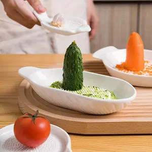 1pc Ceramic Manual Grinder Home Garlic Masher Ginger Garlic Bulb Carrot Puree Machine