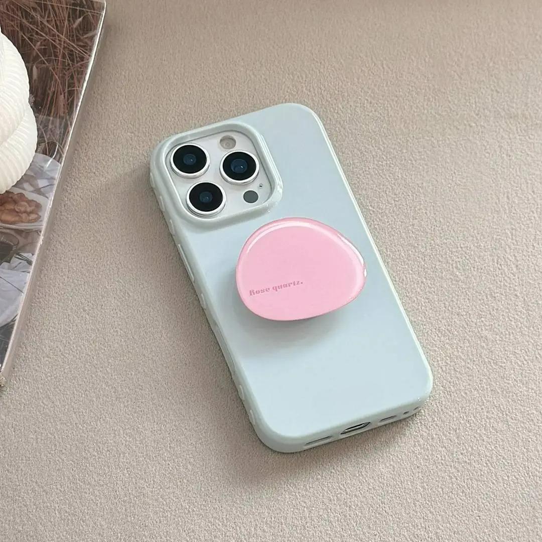 Korean Style Simple Solid Colors With Phone Holder Stand Case For iPhone 17 16 15 14 13 12 Pro Max Shockproof Protective Cover﻿