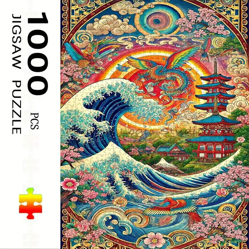 1000 Piece Classical Wall Art Puzzle, Large Adult Family Interactive Toy, DIY Home Decor Brain Challenge, Festive Scene, Durable Puzzle