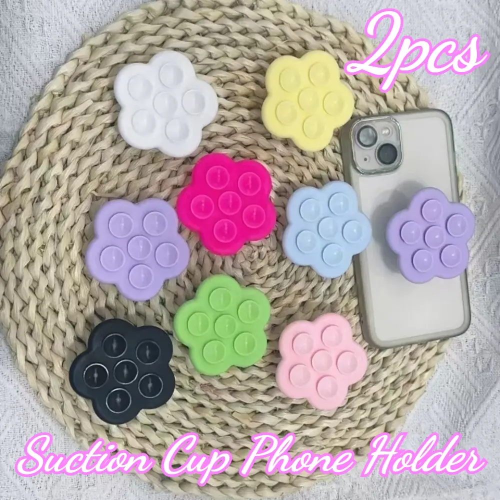 2pcs Random color Flower suction cup air bag holder mobile phone suction cup sticky retractable folding mobile phone holder Stand flower suction cup sticky mobile phone grip holder suitable for mobile phone holder ring holder Strong suction mount