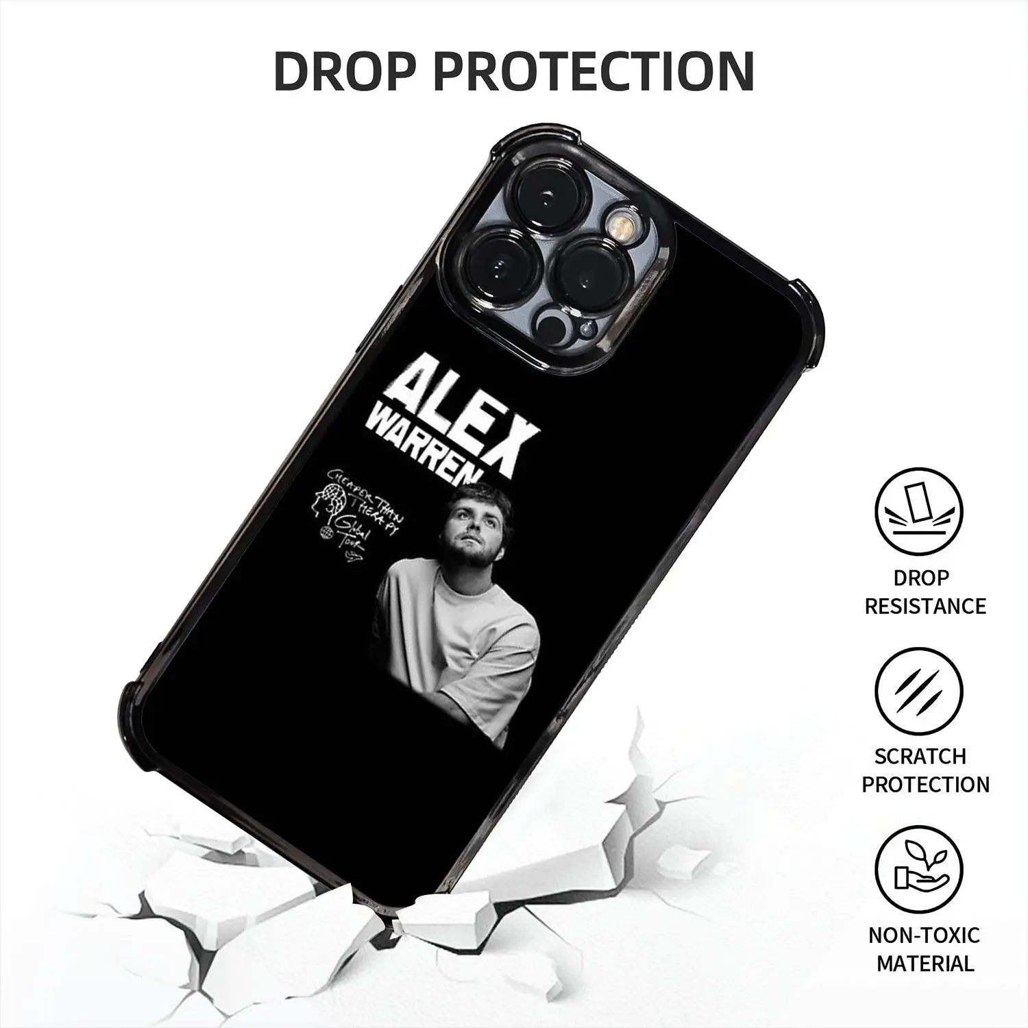 Phone Case - 1pc of Retro Alex Warren T-Shirt Phone Cases Compatible with Different Iphone Including 17, 16, 15, 14, And 13 Pro Max Covers
