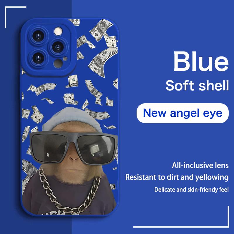 Cool Monkey Pattern Phone Case, TPU Soft Silicone Material, Full Protection Shockproof, Compatible with iPhone 17 Pro Max 17 Air  15 Pro Max 14 Plus 13 12 11 X 16 Pro Max, Funny Clown Men's Style