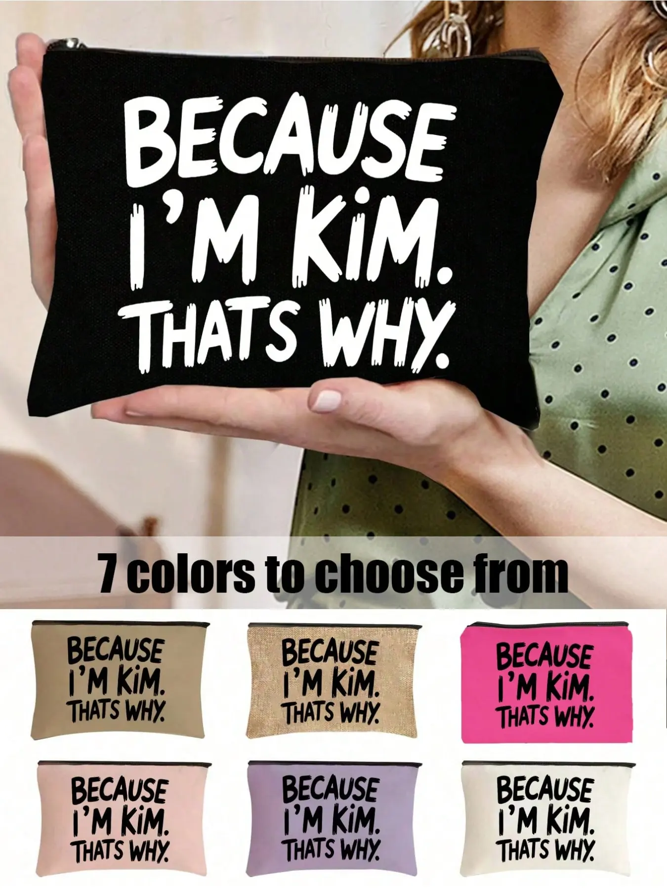 Reusable Makeup Bag, Letter Pattern, Portable Cosmetic Organizer, Lipstick & Sponge Holder, Travel Essential, Gift for Women