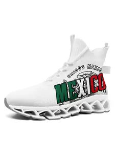 Men's Eagle Print Lace Up High-Top Sports Sneakers, MX Trendy with Breathable Sole, Durable Casual Comfortable Sports Running Blade Shoes, Male All-match Round Toe Shoes for Daily Wear Athletic Shoes