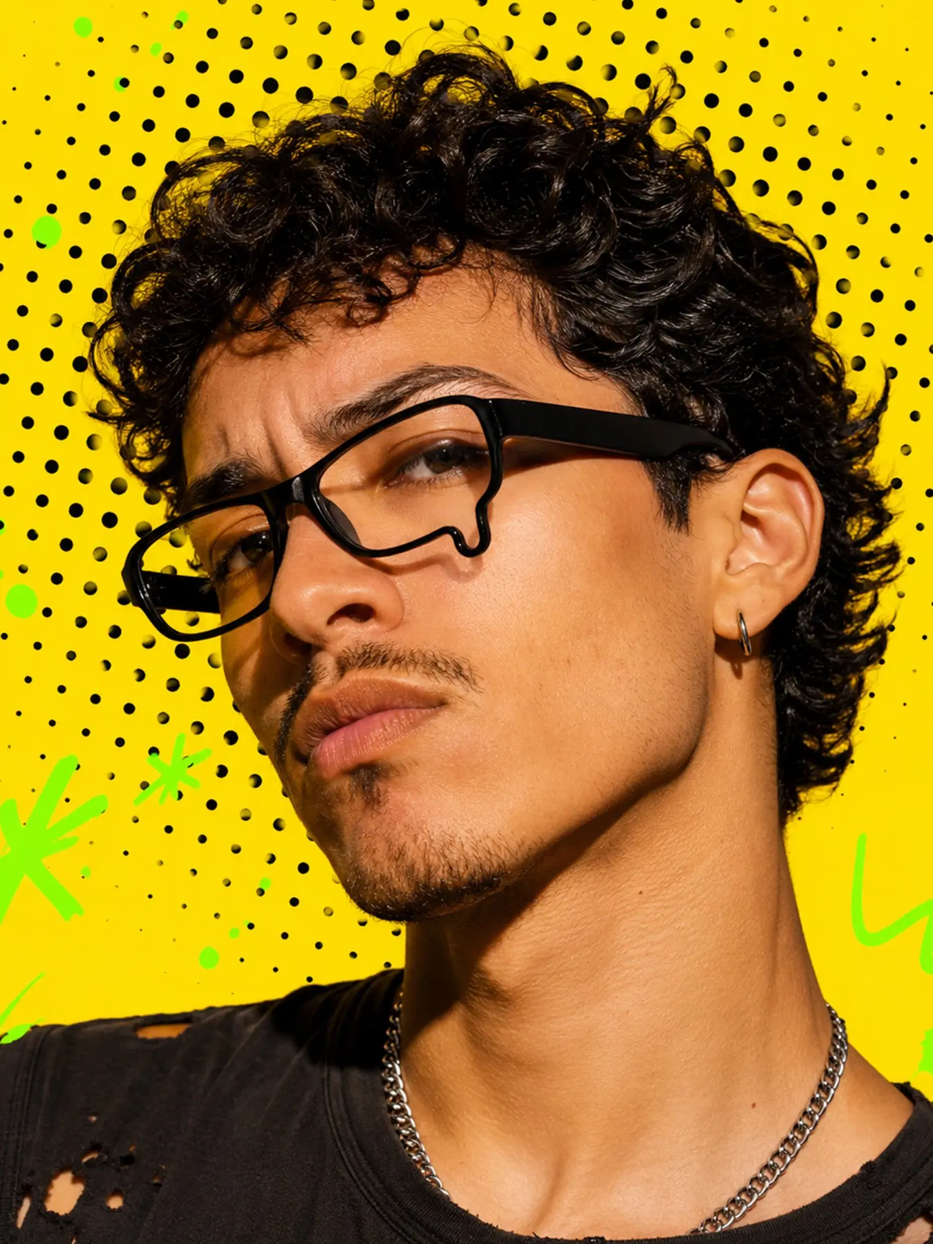 Men's Unique Irregular Cut Glasses Frame, Bold Angular Frame, Trendy Hip-Hop Style, Fashionable Distinctive Design, Stylish Eyewear for Men