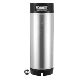 Corny Ball Lock Keg 5 Gallon, Ball-Lock Homebrew Beer Keg, New Corny Tank, 1 Piece, Cornelius Style Keg For Home Brew Systems, Stainless Steel Body With Gas Fittings, Quick Disconnects And Gasket Seals