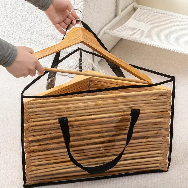 1pack/2-Pack New Fabric Hanger Triangle Storage Bag, Wardrobe Clothes Rack Organizer with Handle for Space Saving in Cabinets and Laundry Rooms, Clothes Hanger, Clothing Storage And Organization, Storage Box for Clothes, Wardrobe Clothes Organizer