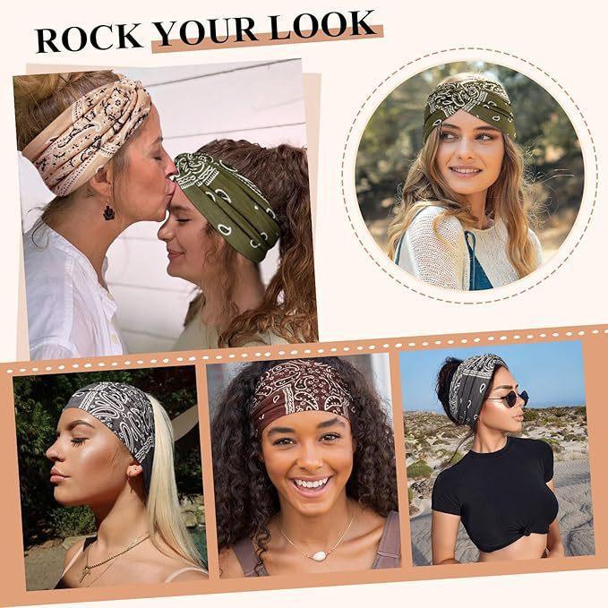 Trendy Yoga Headband for Women, Printed Cross Pattern Hairband, Lightweight Breathable Hair Accessories, Stretchable Sports Headband for Workout, Fitness, Daily Wear