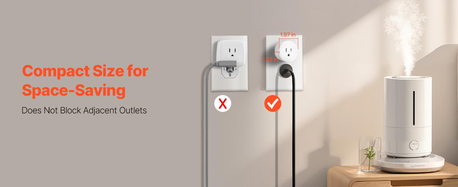 VEVOR Smart Plug, WiFi Smart Outlet Compatible with Alexa and Google Home, WiFi Plugs with Scheduling, App Control & Timer Function, 2.4GHz Wi-Fi Only, 15Amp, No Hub Required, White (4 Pack)