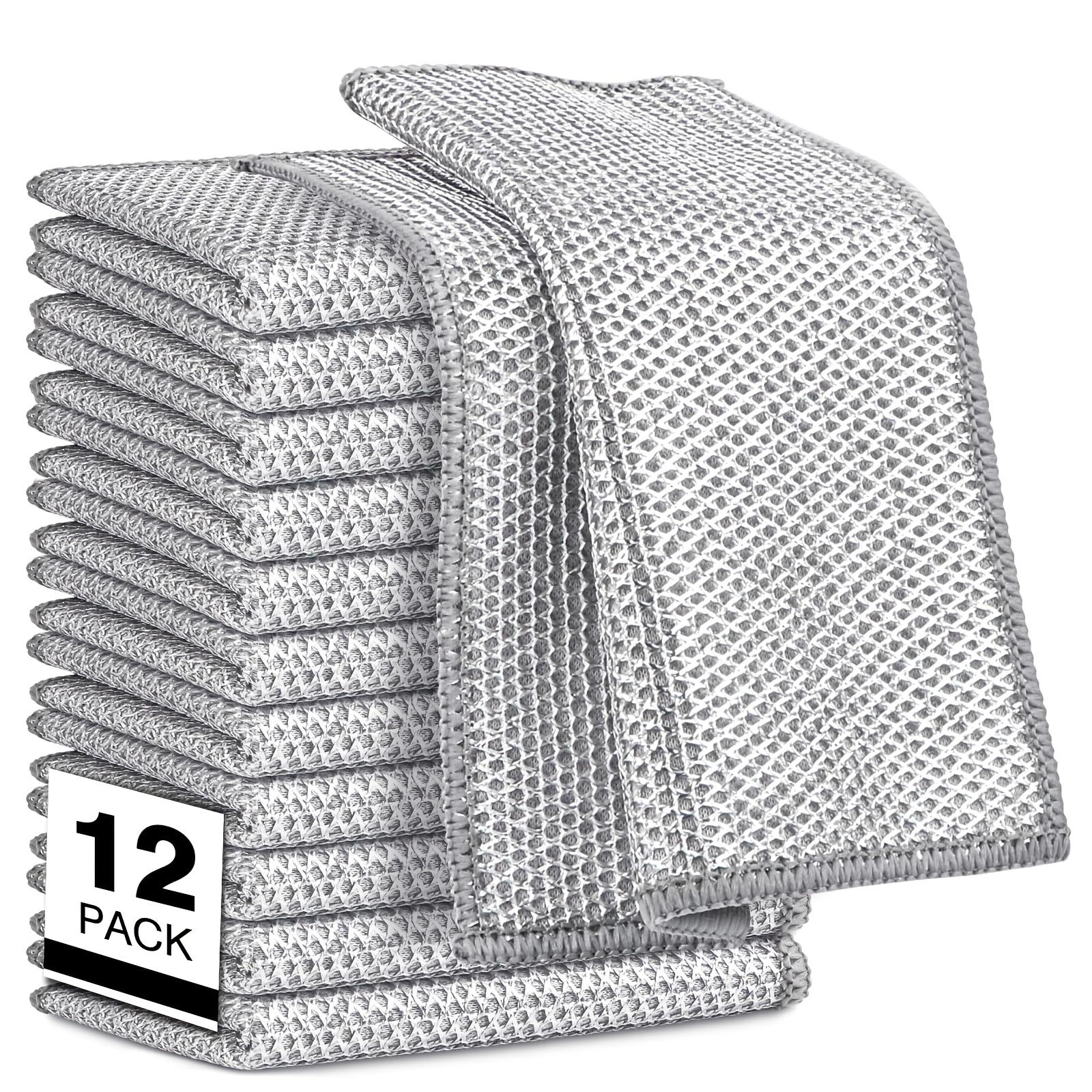 Scratch-resistant Steel Wire Dishcloth, 12pcs Double-layer Multi-purpose Wet-dry Steel Wire Rag, Suitable for Dishwashing, Stove Countertop and Kitchen Countertop Cleaning
