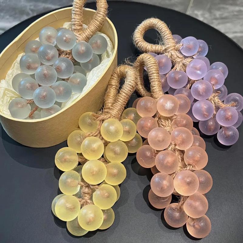 Popular Crystal Grape Soap, Handmade DIY Transparent Grape Bunch Handmade Soap, Gift Box Simulated Grape Soap