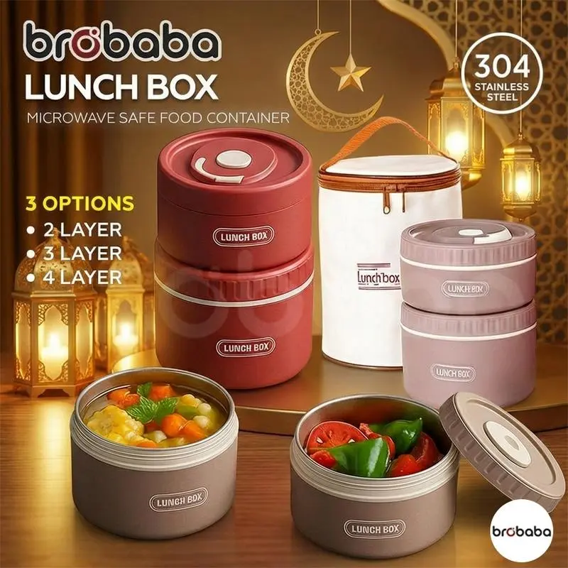 Stainless Steel Insulated Lunch Box, Microwave-Safe Daily Food Storage Container for Office Workers and Students