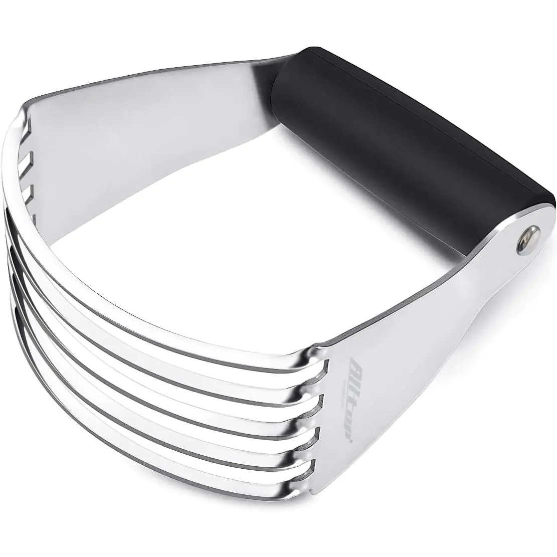 Stainless Steel Pastry Shortening Blender - Metal Handheld Kitchen Bakeware Utensil for Baking, Butter Chopping, Flaky Pie Crusts (1, Black), Flaky Result