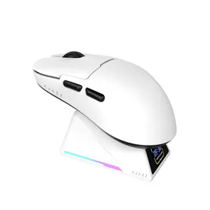 AJAZZ AJ159 P MC PRO Wireless Gaming Mouse Magnetic Charging Base Set High Response PAW3311 Sensor Dual 1K Return Rate Esports Gaming Mouse DPI24000 Triple Mode Computer Office Mouse Dual Use Office Game