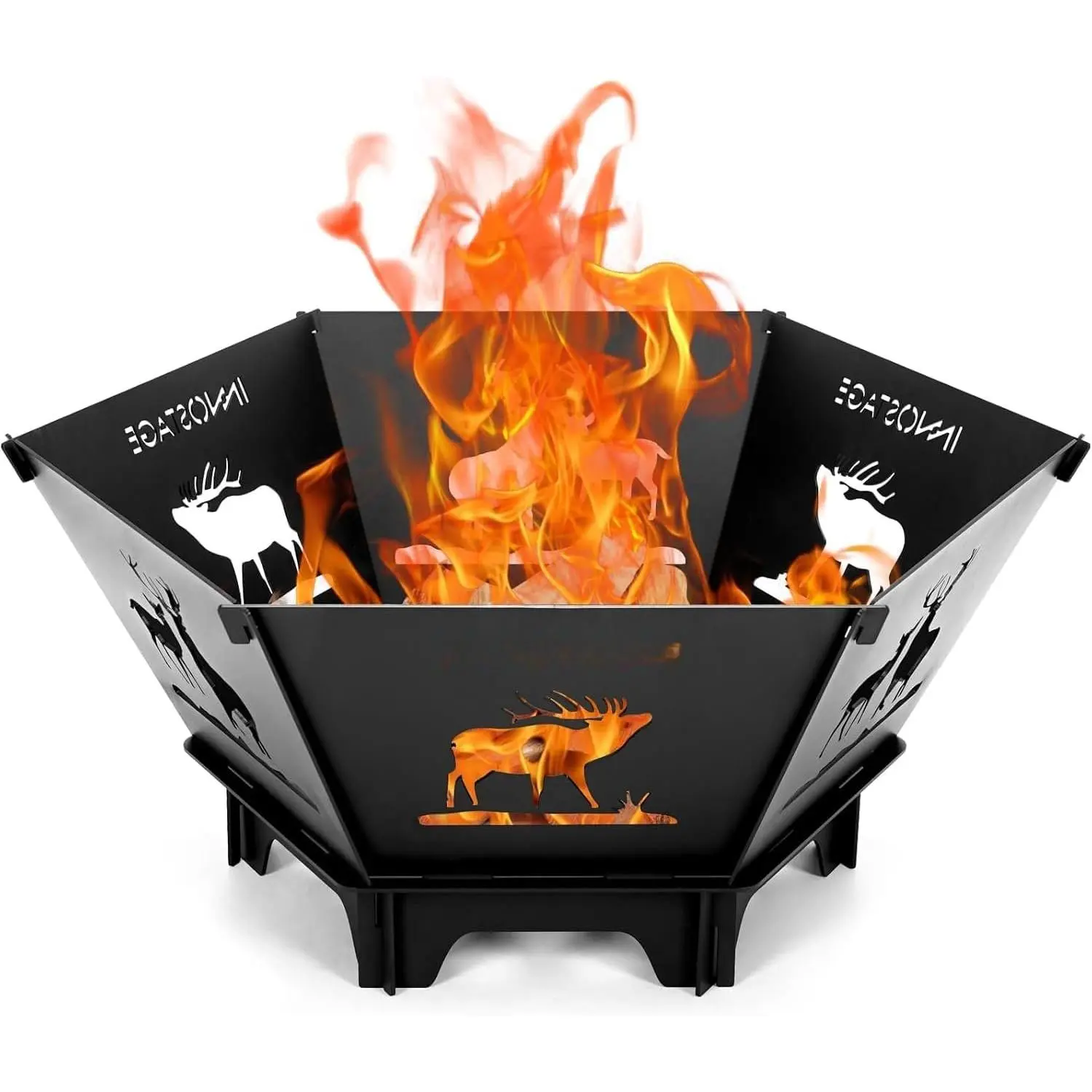 Fire Pit for Camping- 23Inch Small Collapsible Firepit for Patio Outside   Outdoor Indoor BBQ Picnic Foldable Fire Pits Bonfire of Backyard Patio with Portable Tote Bag
