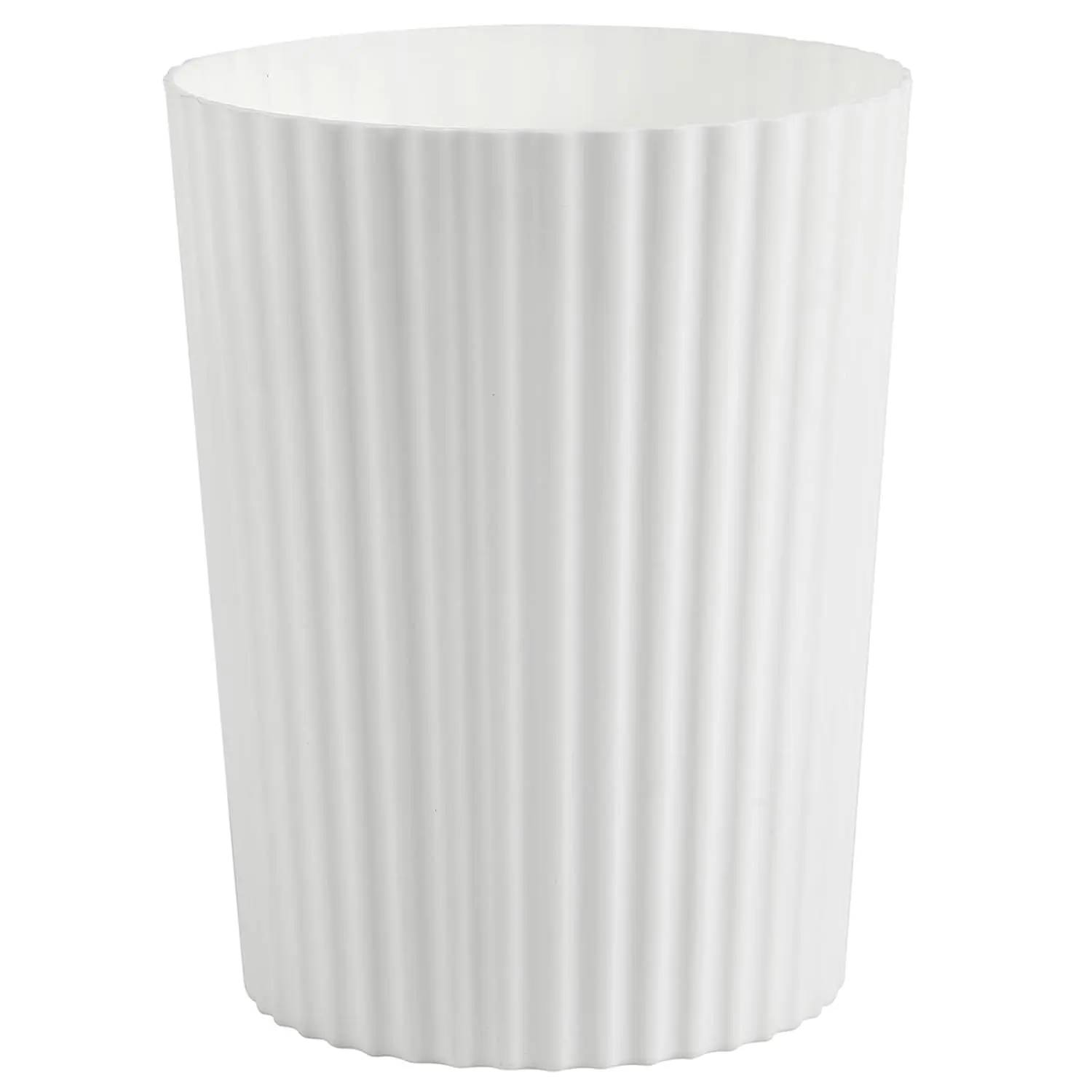 Small Trash Can Plastic Wastebasket Round Garbage Container Bin for Bathroom, Kitchen, Bedroom, Home Office, College Dorm, White |     Sturdy Stylish Decor Round Garbage Container Bin for Kitchen, Bedroom, Home Office, College Dorm Essentials
