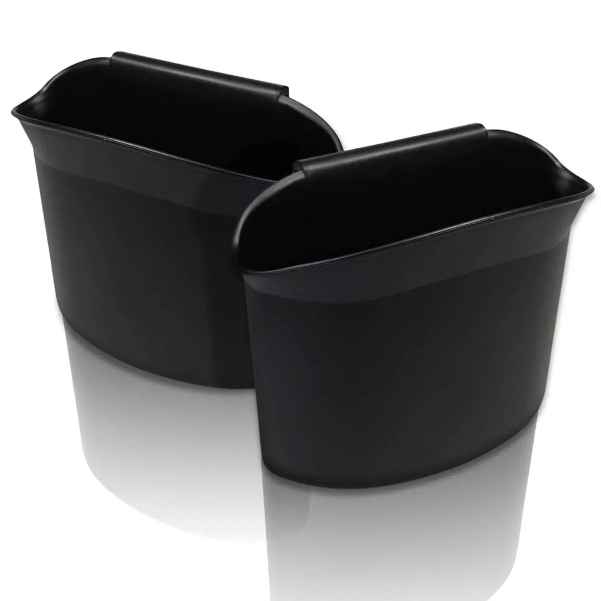 Portable  Mini  Garbage Can – Classic Black Trash Container -  Automotive  Compact Traveling Wastebasket for ,Office, (2-Pack)