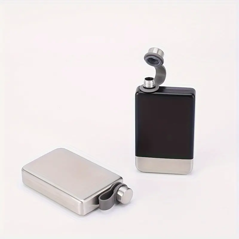1pc Flask 9Oz Square Flask Portable 304 Stainless Steel Small Flask Flask Pocket Outdoor Personalized Lightweight Flask Camping Portable Wine