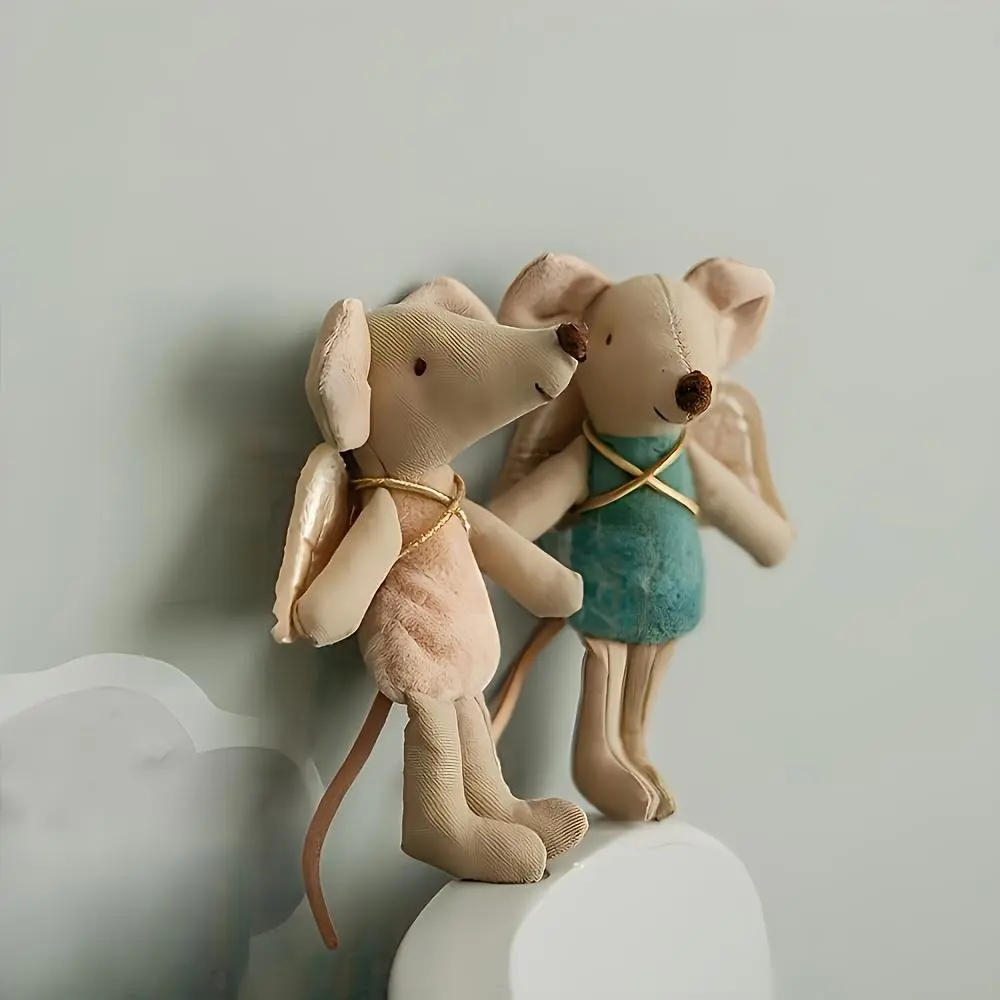[Nordic Mouse Doll] Nordic Style Fabric Mouse Doll, Thumb Puppet Toy, Cute Mouse with Angel Wings, Zodiac Gift, Birthday Gift, Plush Decoration, Animal Figurine, Christmas And Halloween Presents