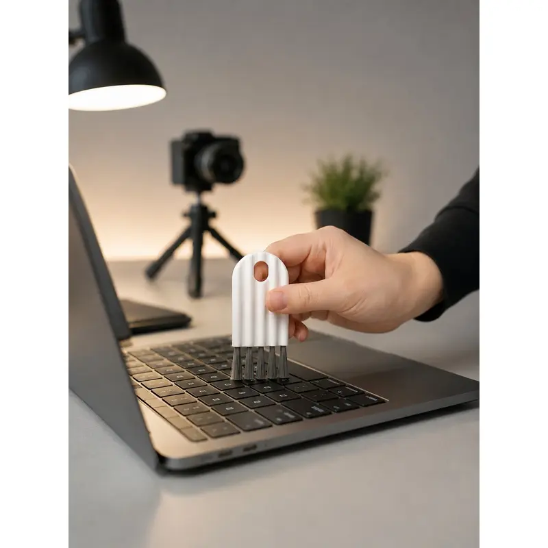 Multifunctional Keyboard Cleaning Brush for Laptop and PC, Soft Bristle Dust Cleaner for Mechanical Keyboard Gaps, Flexible Cup Lid Groove Cleaning Tool for Office Desk, Kitchen and Home, Cute Cleaning Gadget Gift for Mom Wife Girlfriend on Christmas Hall